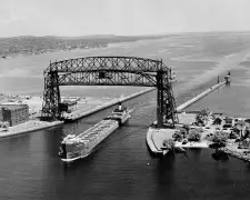 Duluth ship canal opening, 1871